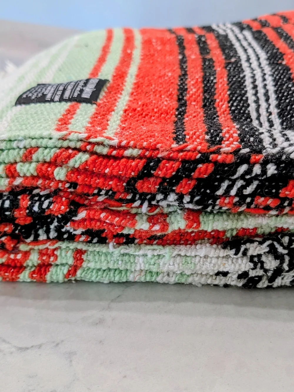 Hydration Nation Authentic Mexican Throw Blanket-Orange And Green 50x70